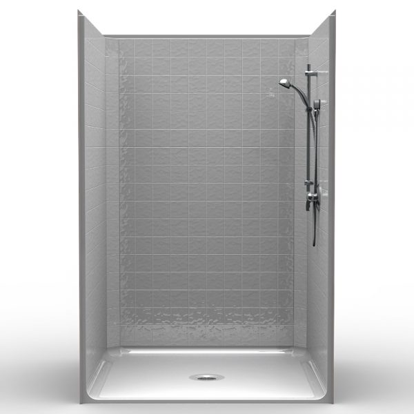 Single-Piece Barrier Free 51″ x 51″ x 77 5/8″ Shower | Beveled Threshold - On The Mend Medical Supplies & Equipment