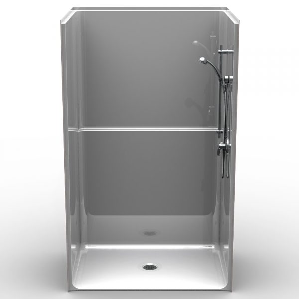 Single-Piece Barrier Free 48″ x 36″ x 78″ Shower | Traditional Threshold - On The Mend Medical Supplies & Equipment