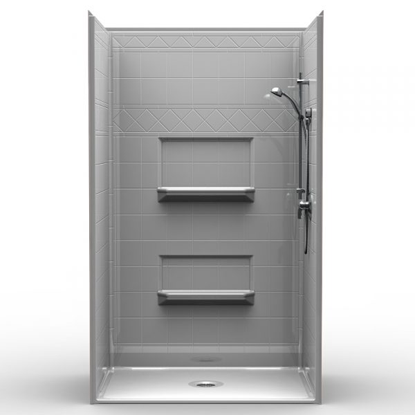 Multi-Piece Barrier Free 48″ x 34″ x 82″ Shower | Beveled Threshold