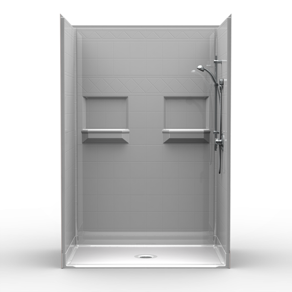 Multi-Piece Curbed 54″ x 36″ x 81″ Shower | Curbed Threshold - On The Mend Medical Supplies & Equipment