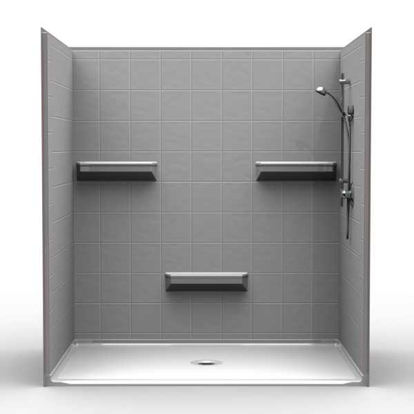 Multi-Piece Barrier Free 72″ x 48″ x 78″ Shower | Beveled Threshold - On The Mend Medical Supplies & Equipment