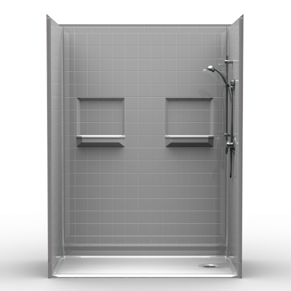 Multi Piece Barrier Free 60″ x 30″ Shower | Beveled Threshold - On The Mend Medical Supplies & Equipment