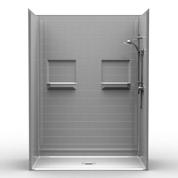 Multi-Piece Barrier Free 60″ x 32″ x 82″ Shower | Beveled Threshold