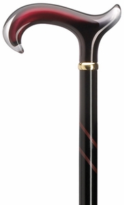 Ladie's Burgundy Tease Derby Handle Cane